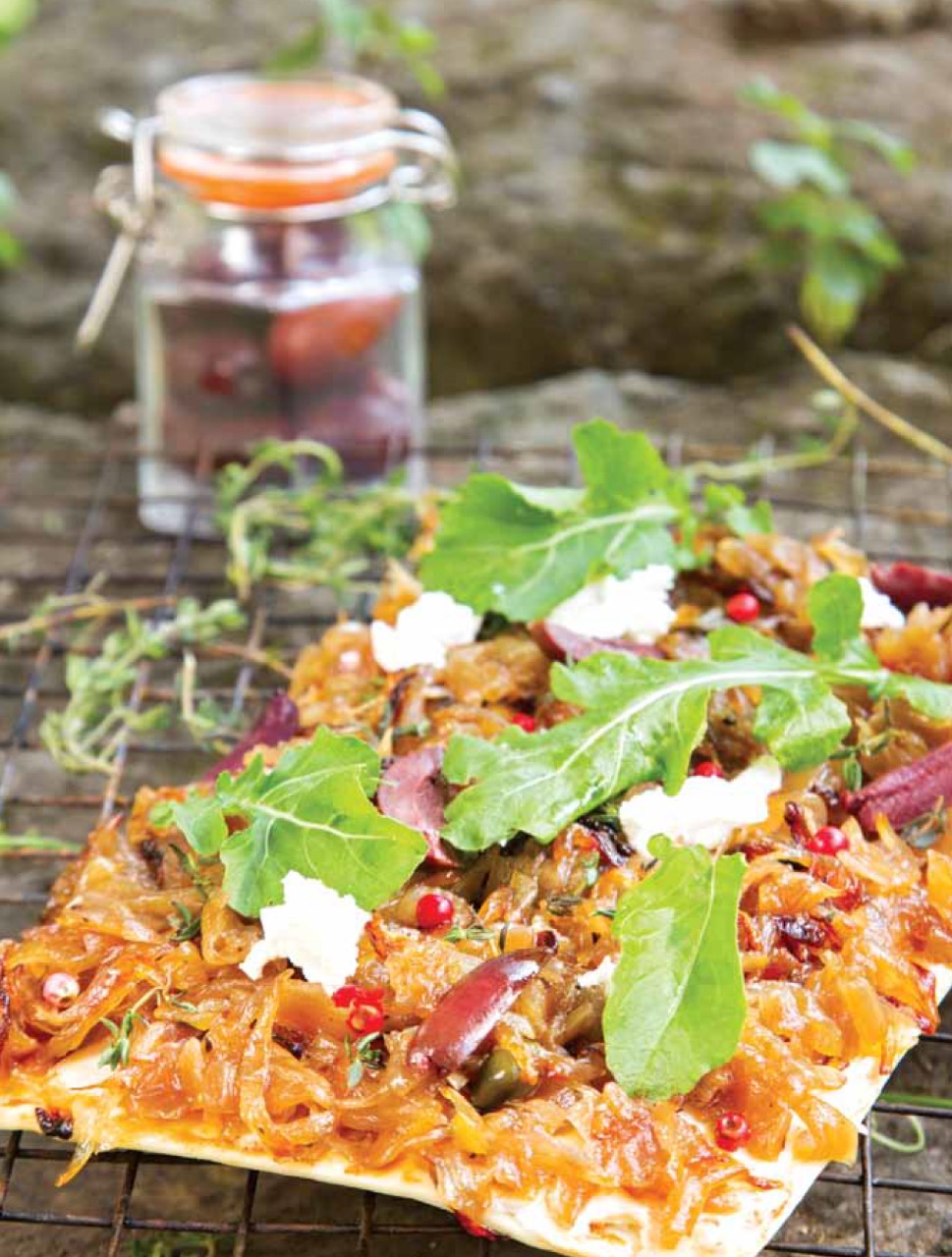 The Foodhall Cookbook: Caramelised Onion and Chèvre Flatbread