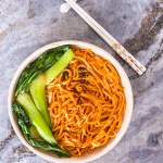 spicy vegan gochujang noodles