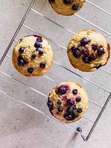 blueberry banana oat muffins