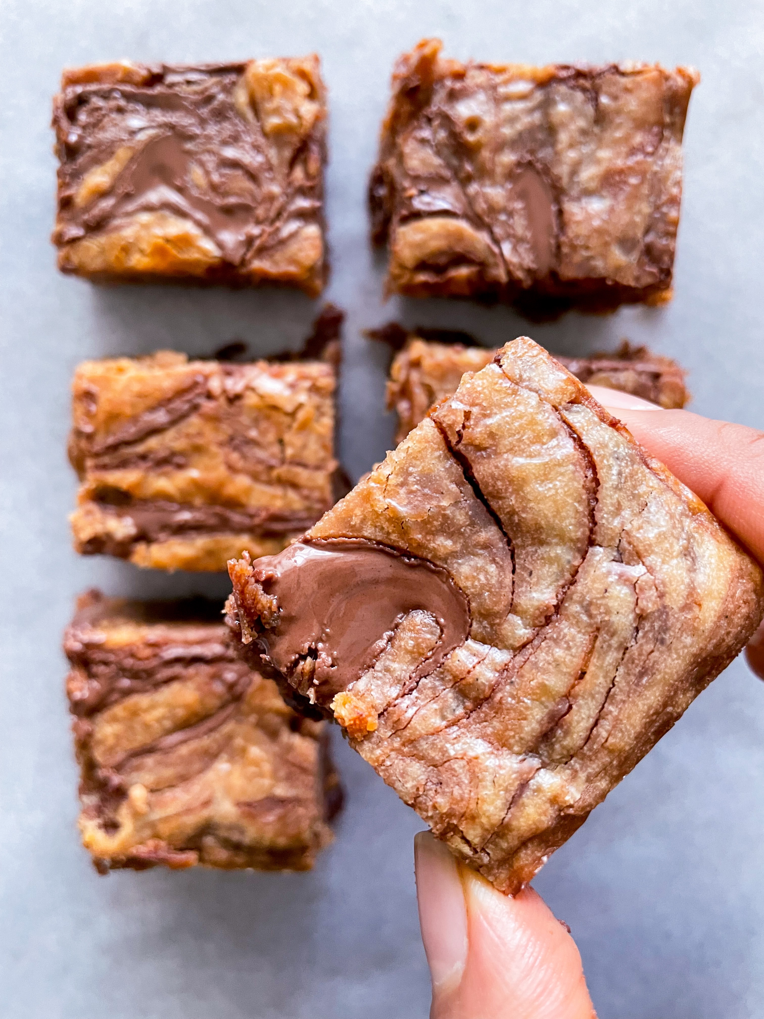 Eggless Nutella Blondies Recipe