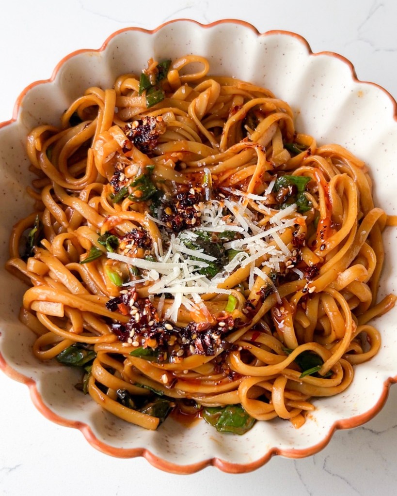 chilli oil basil pasta