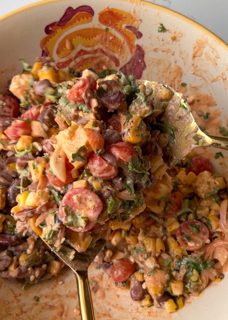 creamy high protein bean salad