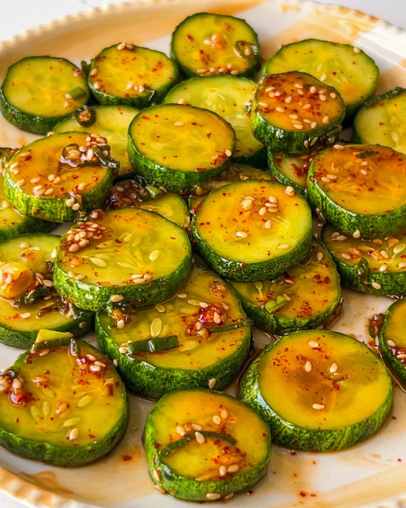 spicy chilli oil cucumber salad